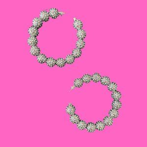 NEW Tom Ford Runway Crystal Disco Hoop Earrings